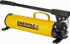 Enerpac - 1" Piston Stroke, 1-1/8" Piston Diam, 1.00, 0.15 Cu In per Stroke, 134 Cu In Reservoir Capacity, Manual Hydraulic Pump - 10,000 psi, 77 Lbs. Max Handle Effort, 2 Stage - Makers Industrial Supply