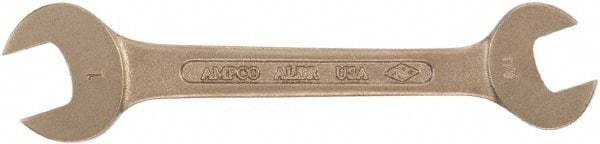 Ampco - 24mm x 27mm Nonsparking Open End Wrench - 9" OAL, Double End, Plain Finish - Makers Industrial Supply