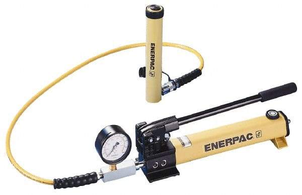 Enerpac - 12 Ton Capacity, Cylinder No. RCH-121, Manual Hydraulic Pump & Cylinder Set - Pump No. P-142 - Makers Industrial Supply