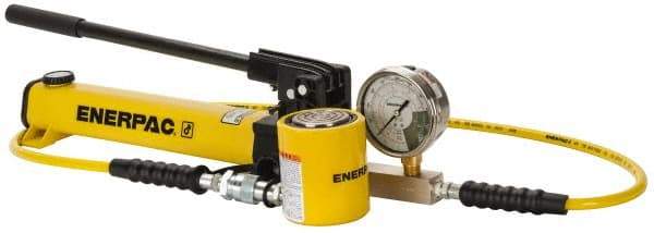 Enerpac - 30 Ton Capacity, Cylinder No. RCS-302, Manual Hydraulic Pump & Cylinder Set - Pump No. P-392 - Makers Industrial Supply