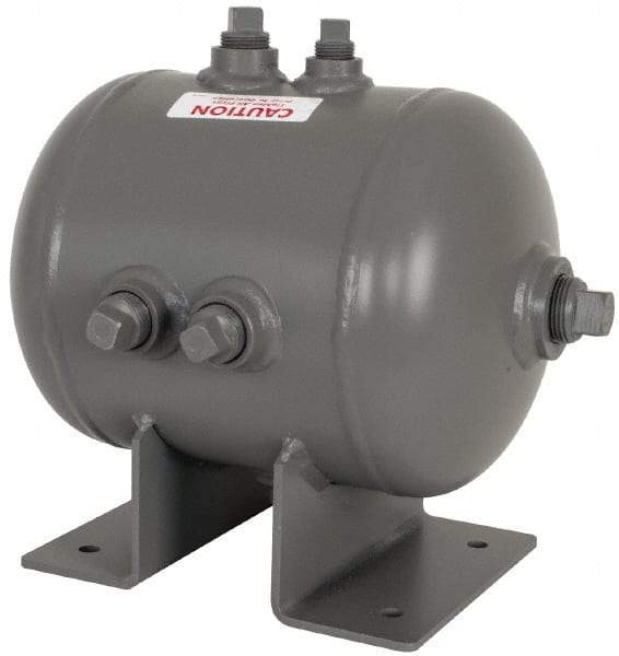 Made in USA - 2 Gallon, 200 Max psi Universal Horizontal Tank - 3/4" Inlet, 11" Tank Length x 8" Tank Diam - Makers Industrial Supply