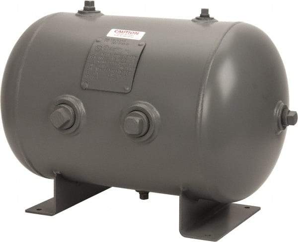 Made in USA - 13.3 Gallon, 200 Max psi Universal Horizontal Tank - 1-1/2" Inlet, 23" Tank Length x 14" Tank Diam - Makers Industrial Supply