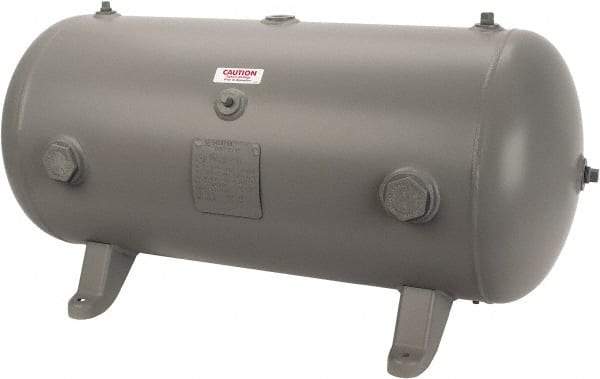 Made in USA - 30 Gallon, 200 Max psi Horizontal Tank - 1-1/2" Inlet, 38" Tank Length x 16" Tank Diam - Makers Industrial Supply