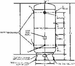 Made in USA - 240 Gallon, 200 Max psi Vertical Tank with Skirt - 2" Inlet, 84" Tank Length x 30" Tank Diam - Makers Industrial Supply