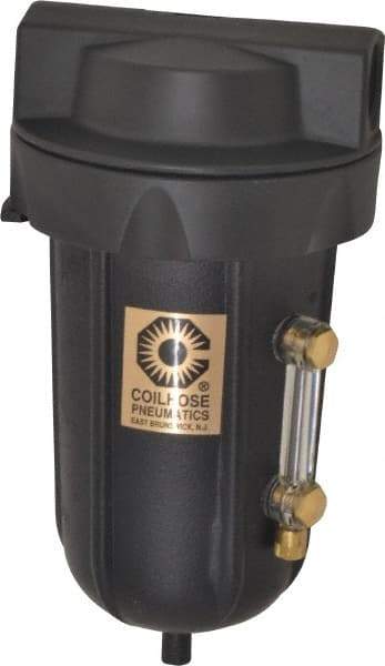 Coilhose Pneumatics - 1/2" Port, 7" High, FRL Filter with Aluminum Bowl & Automatic Drain - 250 Max psi, 250°F Max, 8 oz Bowl Capacity - Makers Industrial Supply