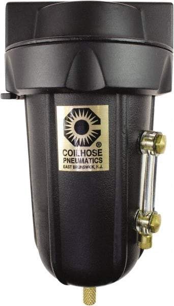 Coilhose Pneumatics - 1/4" Port Coalescing Filter - Aluminum Bowl, 0.1 Micron Rating, 5-5/8" High - Makers Industrial Supply