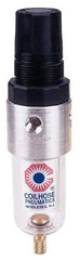 Coilhose Pneumatics - 1/4" NPT Port Miniature 1 Piece Filter/Regulator FRL Unit - Polycarbonate Bowl, 25 SCFM, 150 Max psi, 6" High, Manual Drain - Makers Industrial Supply