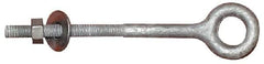 Value Collection - 1/2-13, Zinc-Plated Finish, Forged Steel Forged Eye Bolt - 3" Thread Length, 1" ID x 2" OD, 6" Shank Length - Makers Industrial Supply