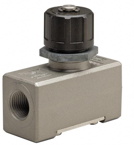 SMC PNEUMATICS - 3/8" Male NPT x 3/8" Female NPT Flow & Speed Control Valve - Inline Type - Makers Industrial Supply