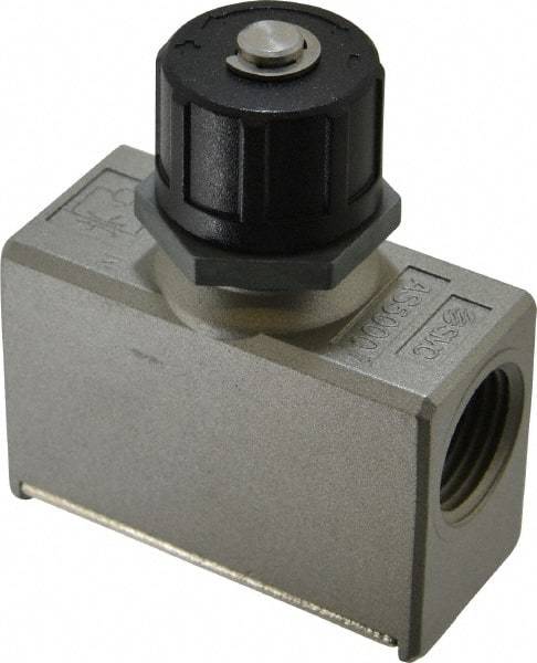 SMC PNEUMATICS - 1/2" Male NPT x 1/2" Female NPT Flow & Speed Control Valve - Inline Type - Makers Industrial Supply