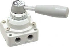 SMC PNEUMATICS - 1/4" NPT Rotary Hand Air Valve - 2 Position, 0.4 CV Rate, 150 Max psi & 140°F Max Temp - Makers Industrial Supply