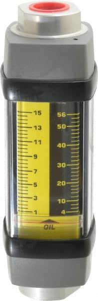 Hedland - 1/2" NPTF Port Oil & Petroleum-Based Liquid Flowmeter - 3000 Max psi, 1 to 15 GPM, Anodized Aluminum - Makers Industrial Supply