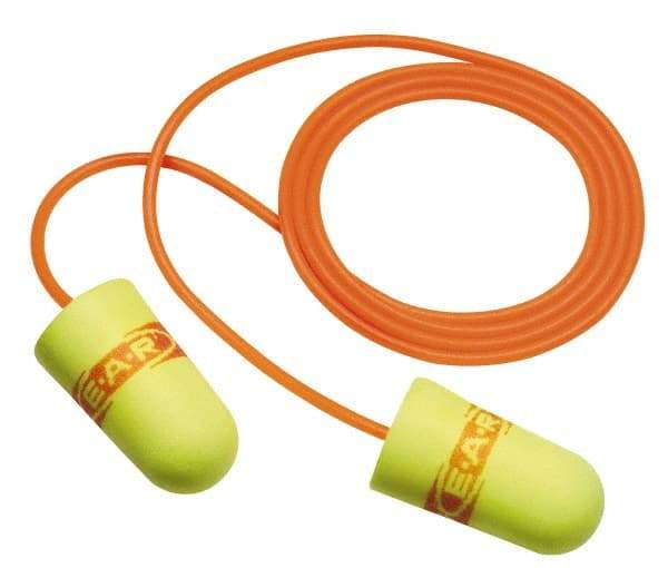 3M - Disposable, Corded, 33 dB, Barrel Earplugs - Yellow, 200 Pairs - Makers Industrial Supply