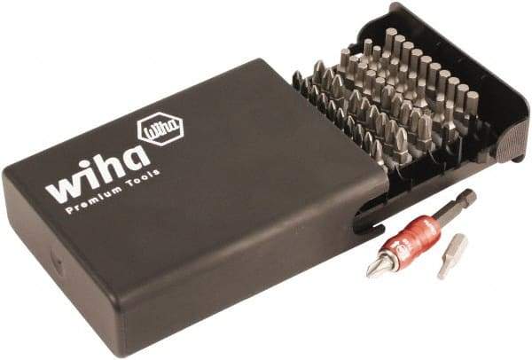 Wiha - 51 Piece, 1/4" Drive Screwdriver Insert Bit Set - #1 to #3 Phillips, 1/8 to 5/32" Hex - Makers Industrial Supply