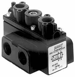 ARO/Ingersoll-Rand - 3/8" Inlet x 3/8" Outlet, Pilot Actuator, Pilot Return, 3 Position, Body Ported Solenoid Air Valve - 63 CFM, 1.7 CV, 4 Way, 150 psi, 3-1/2" Long x '2-1/2" Wide x 3-5/8" High, 0 to 180°F - Makers Industrial Supply