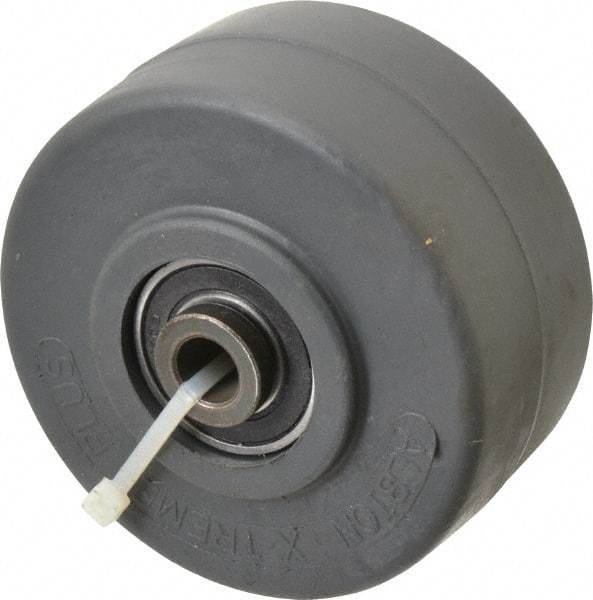 Albion - 4 Inch Diameter x 2 Inch Wide, Polyurethane Caster Wheel - 1,400 Lb. Capacity, 2-7/16 Inch Hub Length, 1/2 Inch Axle Diameter, Precision Ball Bearing - Makers Industrial Supply