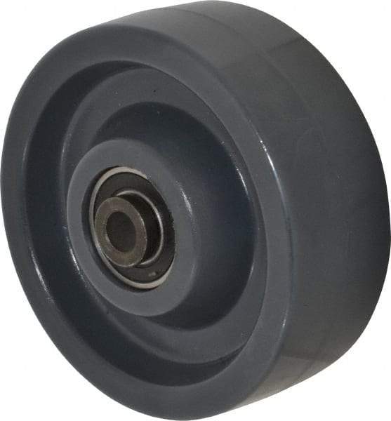 Albion - 5 Inch Diameter x 2 Inch Wide, Polyurethane Caster Wheel - 1,200 Lb. Capacity, 2-7/16 Inch Hub Length, 1/2 Inch Axle Diameter, Precision Ball Bearing - Makers Industrial Supply