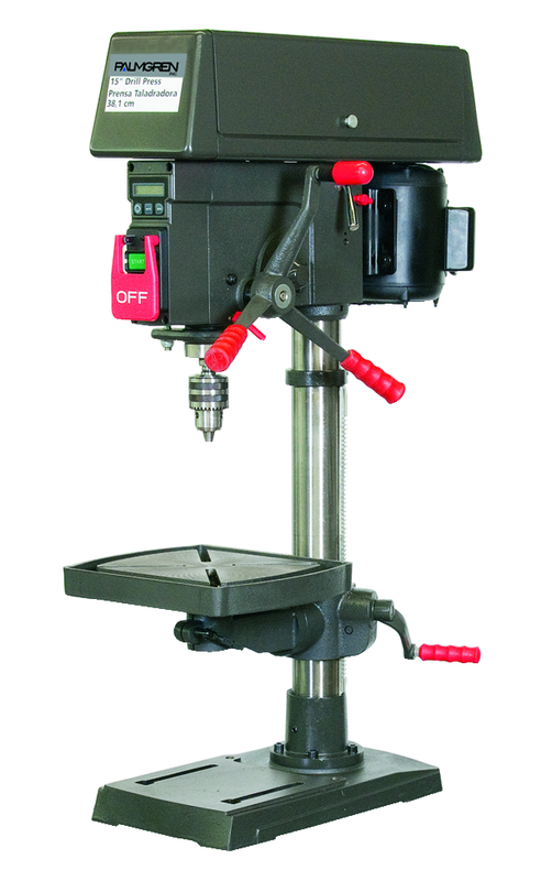 13" HD Bench Model Drill Press; Step Pulley; 16 Speed; 1/3HP 120V Motor; 123lbs. - Makers Industrial Supply