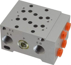 SMC PNEUMATICS - 0.7 CV Flow Rate, 2 Station Pilot Operated Solenoid Valve - 1/4" Push to Connect Inlet, Bar Manifold Base Mounted - Makers Industrial Supply