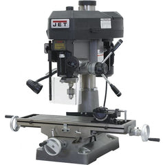 Jet - 1 Phase, 15-7/8" Swing, Step Pulley Mill Drill Machine - 31-3/4" Table Length x 9-1/2" Table Width, 20-1/2" Longitudinal Travel, 7" Cross Travel, 12 Spindle Speeds, 2 hp, 230 Volts - Makers Industrial Supply