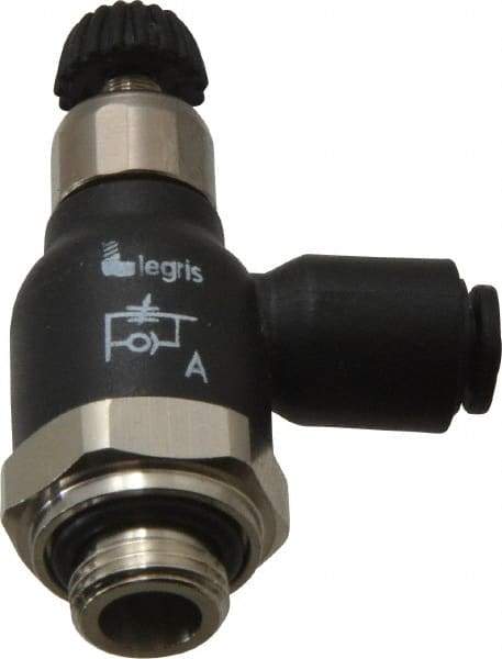 Legris - 4mm Tube OD x 1/8 Male BSPP Compact Meter Out Flow Control Valve - 14.5 to 145 psi, Nylon - Makers Industrial Supply