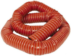 Hi-Tech Duravent - 4" ID, 10 Hg Vac Rating, 26 psi, Fiberglass Vacuum & Duct Hose - 12' Long, Brick Red, 4" Bend Radius, -75 to 500°F (Intermittent to 600) - Makers Industrial Supply