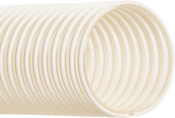 Hi-Tech Duravent - 3/4" ID, 30 Hg Vac Rating, 40 psi, Polyurethane Vacuum & Duct Hose - 50' Long, Clear with Opaque Helix, 2-1/4" Bend Radius, -20 to 180°F - Makers Industrial Supply