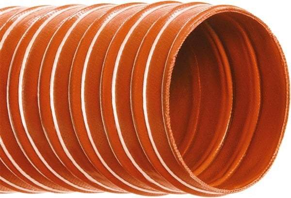 Hi-Tech Duravent - 2-1/2" ID, 13 Hg Vac Rating, 31 psi, Fiberglass Vacuum & Duct Hose - 12' Long, Brick Red, 2-1/2" Bend Radius, -75 to 500°F (Intermittent to 600) - Makers Industrial Supply