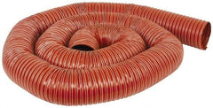 Hi-Tech Duravent - 4" ID, 7 Hg Vac Rating, 13 psi, Fiberglass Vacuum & Duct Hose - 12' Long, Brick Red, 2" Bend Radius, -65 to 450°F (Intermittent to 500) - Makers Industrial Supply