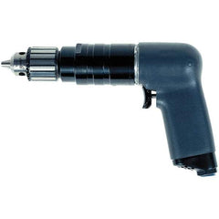 Ingersoll-Rand - 3/8" Keyed Chuck - Pistol Grip Handle, 3,950 RPM, 0.51 hp, 90 psi - Makers Industrial Supply