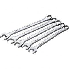 SK - 5 Piece, Combination Wrench Set - Metric System of Measurement, Chrome Finish - Makers Industrial Supply