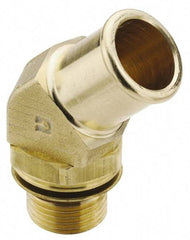 Parker - 1-1/16-12 Straight Thread Hose Barb x SAE Straight Thread 45° Male Elbow - 1" ID Hose, Brass - Makers Industrial Supply