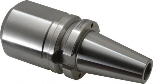 Accupro - BT40 Taper Shank 1-1/4" Hole End Mill Holder/Adapter - 63mm Nose Diam, 3.56" Projection, M16x2.0 Drawbar, Through-Spindle & DIN Flange Coolant - Exact Industrial Supply