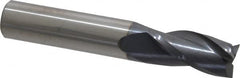 SGS - 1/2", 1" LOC, 1/2" Shank Diam, 3" OAL, 3 Flute, Solid Carbide Square End Mill - Single End, AlTiN Finish, Spiral Flute, 30° Helix, Centercutting, Right Hand Cut, Right Hand Flute, Series 5 - Makers Industrial Supply