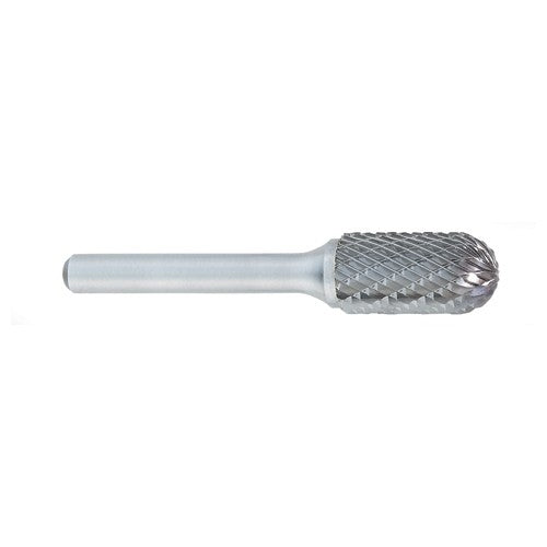 ‎SC-1 -1/4 × 5/8 LOC × 1/4 Shank × 2 OAL Cylindrical Ball Nose Carbide Medium Tough Cut Burr - Makers Industrial Supply