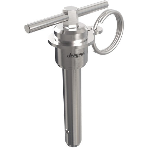 10 mm Pin Diameter, 30 mm Grip Length, Double Acting T-Handle Kwik-Lok Pin, Stainless Steel