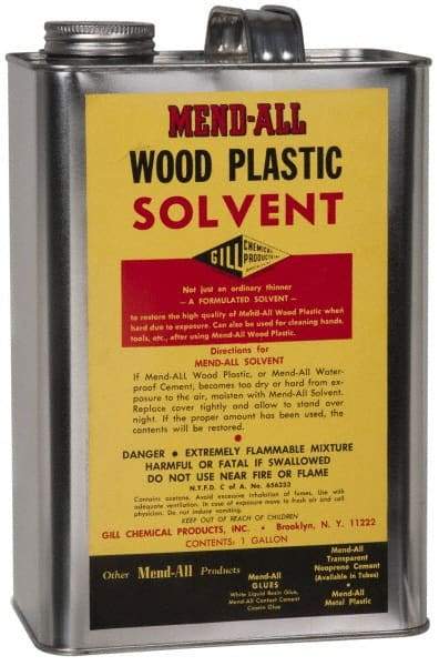 MendAll - 32 oz Wood Filler Solvent - Clear, Solvent Base - Makers Industrial Supply