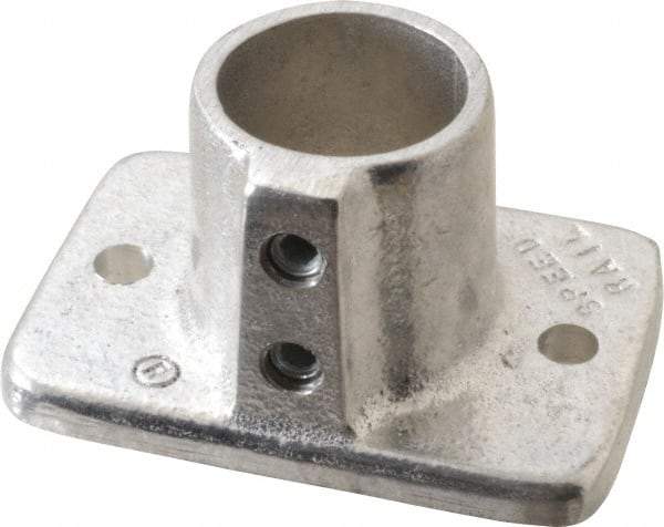 Hollaender - 1" Pipe, Base Flange, Aluminum Alloy Flange Pipe Rail Fitting - Bright Finish - Makers Industrial Supply