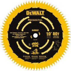 DeWALT - 10" Diam, 5/8" Arbor Hole Diam, 80 Tooth Wet & Dry Cut Saw Blade - Carbide-Tipped, Crosscut Action, Standard Round Arbor - Makers Industrial Supply