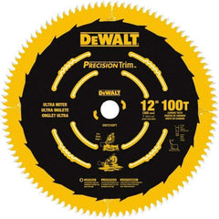 DeWALT - 12" Diam, 1" Arbor Hole Diam, 100 Tooth Wet & Dry Cut Saw Blade - Carbide-Tipped, Crosscutting Action, Standard Round Arbor - Makers Industrial Supply