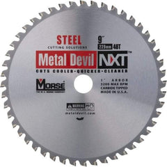 M.K. MORSE - 9" Diam, 1" Arbor Hole Diam, 48 Tooth Wet & Dry Cut Saw Blade - Steel, Standard Round Arbor - Makers Industrial Supply