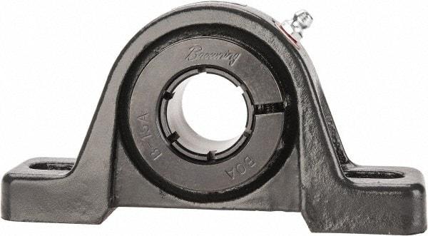 Browning - 1" ID, 5-1/2" OAL x 2-13/16" OAH Pillow Block - 1,651 Lb Static Cap, 2,801 Lb Dyn Cap, 4-1/8" Btw Mnt Hole Ctrs, 1-7/16" Base-to-Ctr Ht, Cast Iron - Makers Industrial Supply