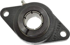 Browning - 1-3/16" ID, 5-9/16" OAL x 3-1/8" OAH 2-Bolt Flange - 2,567 Lb Static Cap, 4,381 Lb Dyn Cap, 4-19/32" Btw Mnt Hole Ctrs, Cast Iron - Makers Industrial Supply