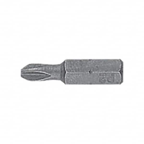 DeWALT - #2, Insert Standard Phillips Screwdriver Bit - 1/4" Drive, 1" OAL - Makers Industrial Supply