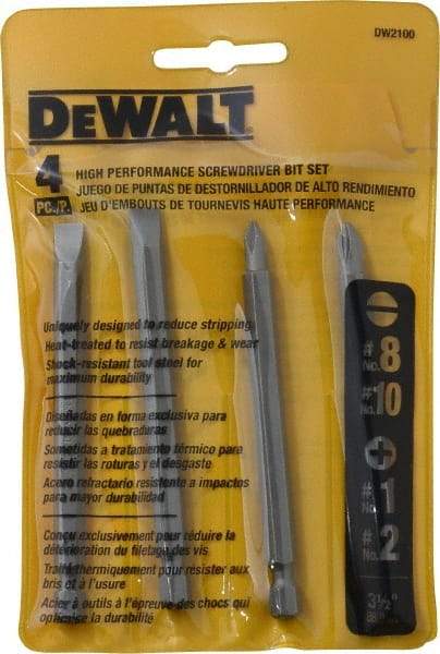 DeWALT - 4 Piece, Bit Set - Phillips, Slotted Point - Makers Industrial Supply