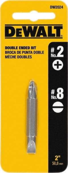 DeWALT - #2 Phillips/Slotted Screwdriver Bit - 1/4" Hex Drive, 2" OAL - Makers Industrial Supply