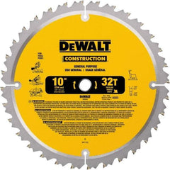 DeWALT - 10" Diam, 5/8" Arbor Hole Diam, 32 Tooth Wet & Dry Cut Saw Blade - Carbide-Tipped, General Purpose Action, Standard Round Arbor - Makers Industrial Supply