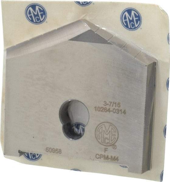 Allied Machine and Engineering - 3-7/16" Diam x 1/2" Thick, Seat Code F, 130° Included Angle Spade Drill Insert - Uncoated Powdered Metal, Powdered Metal, Series F - Makers Industrial Supply