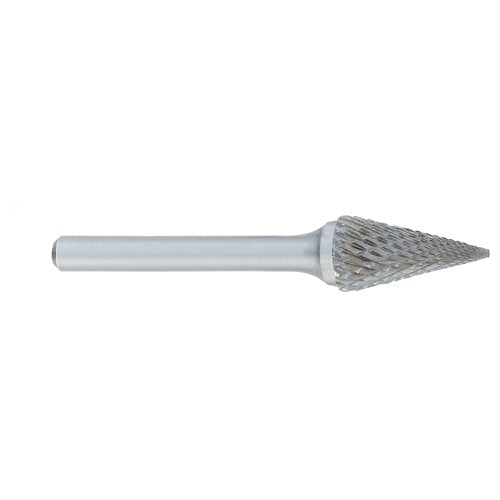 ‎SM-2 -1/4 × 3/4 LOC × 1/4 Shank × 2 OAL Pointed Tree Carbide Medium Tough Cut Burr - Makers Industrial Supply