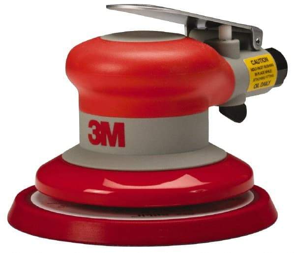 3M - 12,000 OPM, 17 CFM Air Consumption, 90 psi Air Pressure, Palm Air Orbital Sander - Round Pad, 3/8" Inlet - Makers Industrial Supply